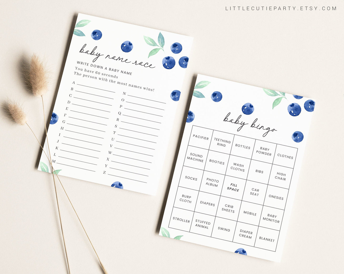 10 Editable Blueberry Baby Shower Games, Berry Sweet Baby Shower Games, Nautical Baby Shower Game Bundle, Blueberry Theme BLUEBS001