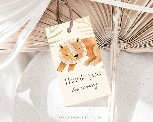 Editable Wild One Birthday Boy Invitation, Safari Birthday Invitation, Wild One First Birthday Invitation with Gift Tag WILDBD001