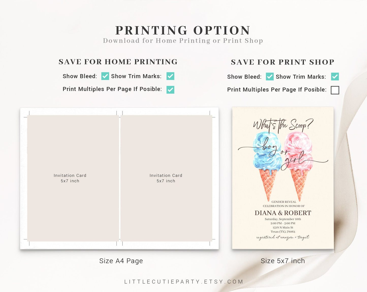 Editable Whats the Scoop Gender Reveal, Whats the Scoop Invite Template, He or She, Boy Or Girl, Gender Reveal Evite SCOGR001