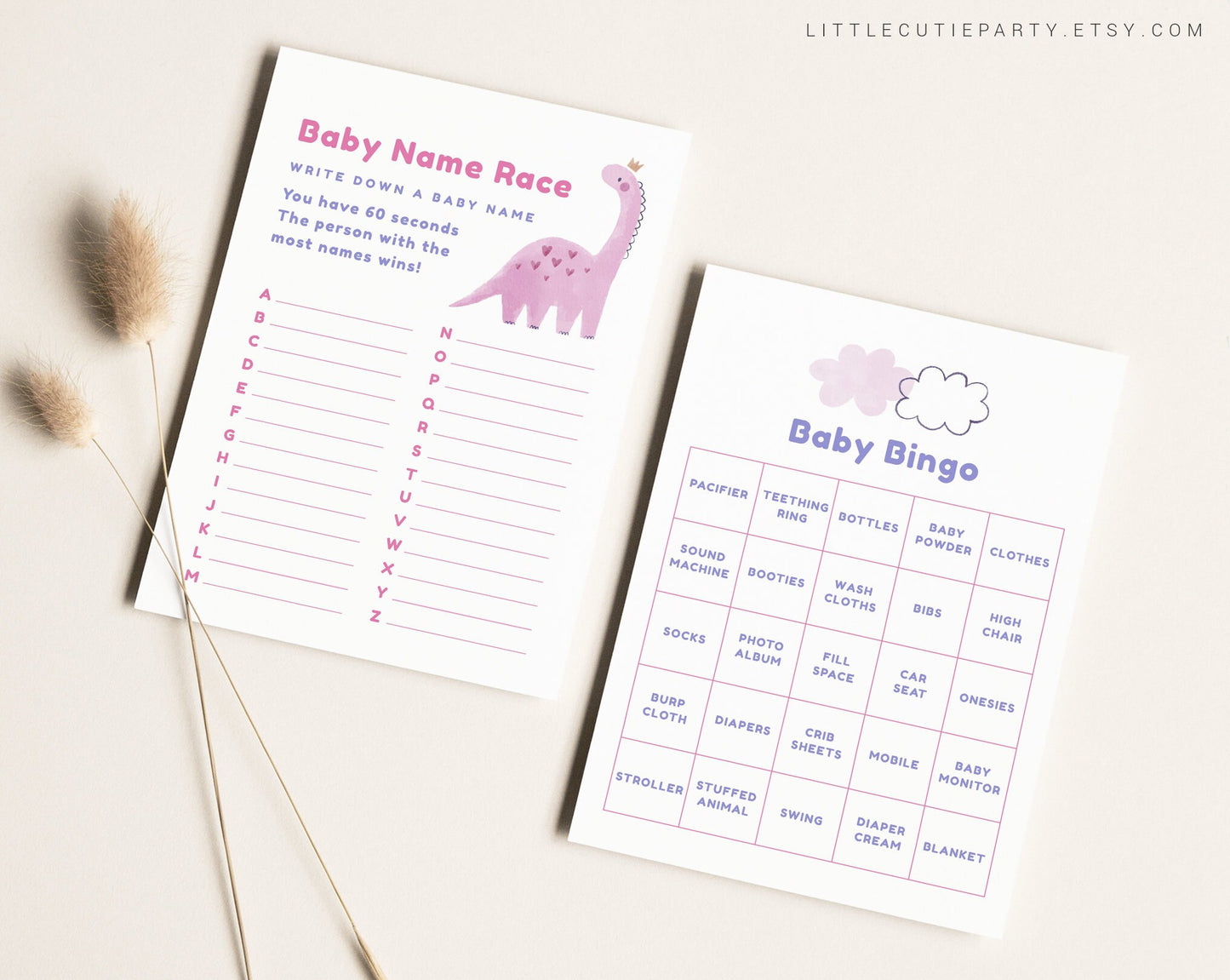 10 Editable Dinosaur Baby Shower Games, Baby Shower Games Bundle, Gender Neutral Party Games DINOGBS001