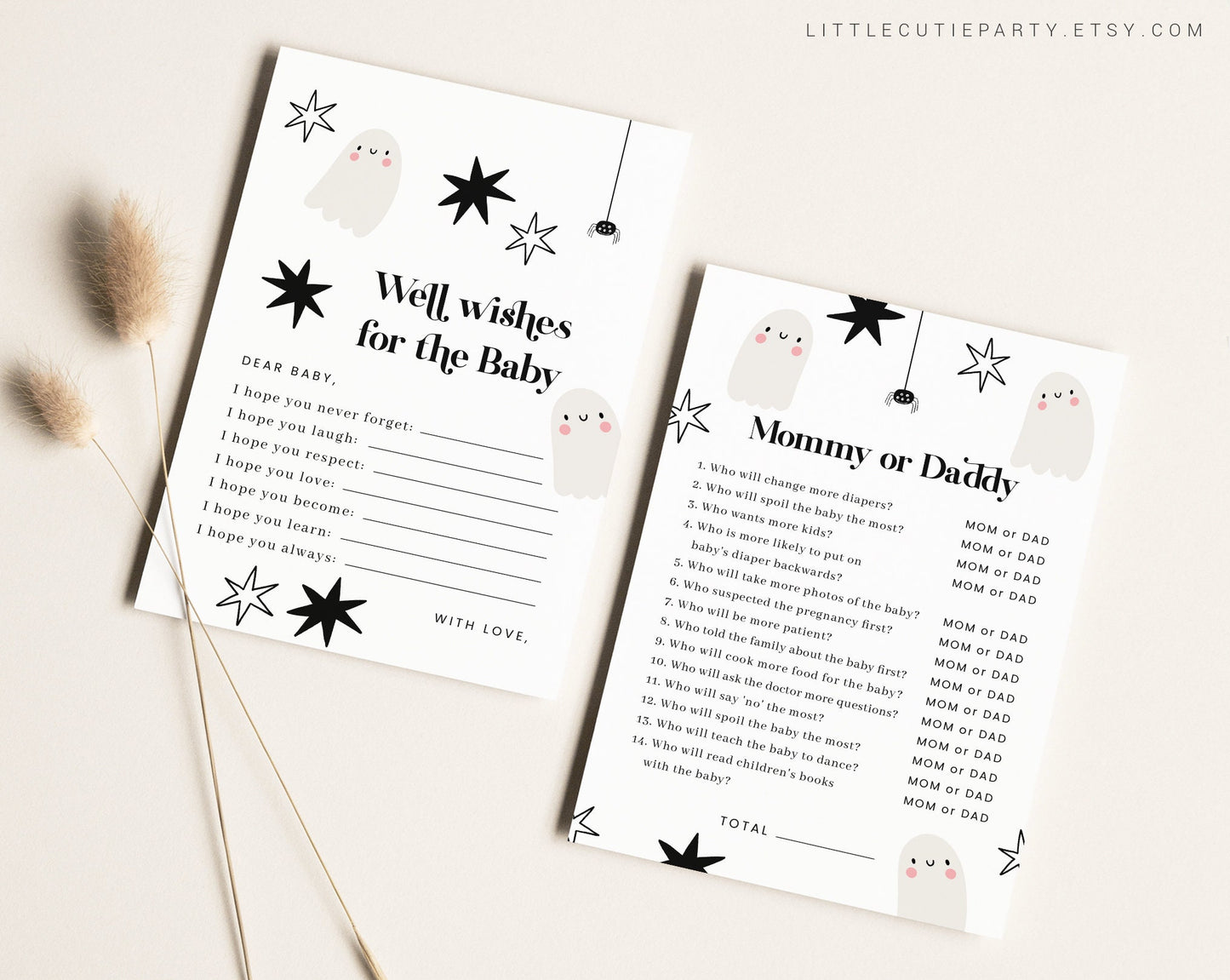10 Editable A Little Boo is Almost Due Games, Halloween Baby Shower Games, Baby Shower Game Bundle, Gender Neutral Party Games HAWBS002