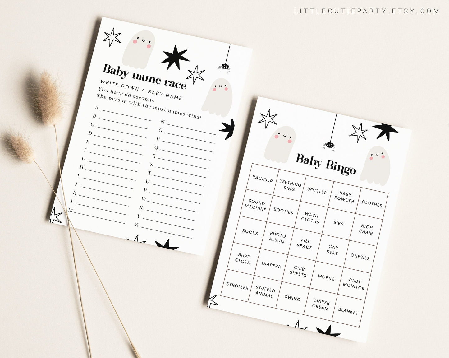 10 Editable A Little Boo is Almost Due Games, Halloween Baby Shower Games, Baby Shower Game Bundle, Gender Neutral Party Games HAWBS002
