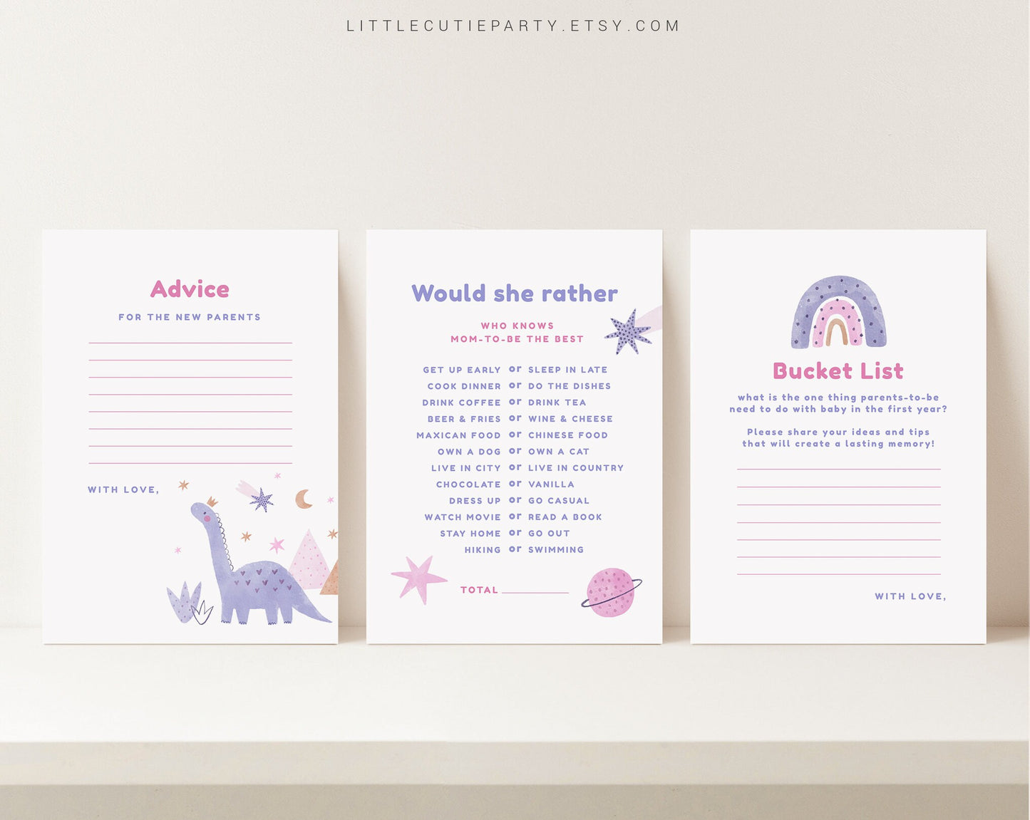 10 Editable Dinosaur Baby Shower Games, Baby Shower Games Bundle, Gender Neutral Party Games DINOGBS001