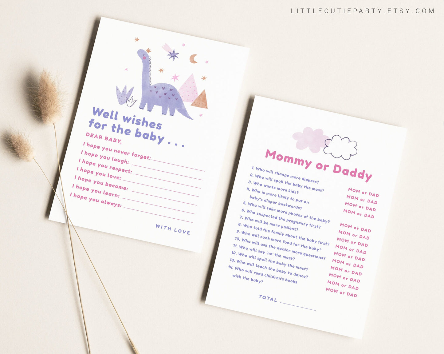 10 Editable Dinosaur Baby Shower Games, Baby Shower Games Bundle, Gender Neutral Party Games DINOGBS001