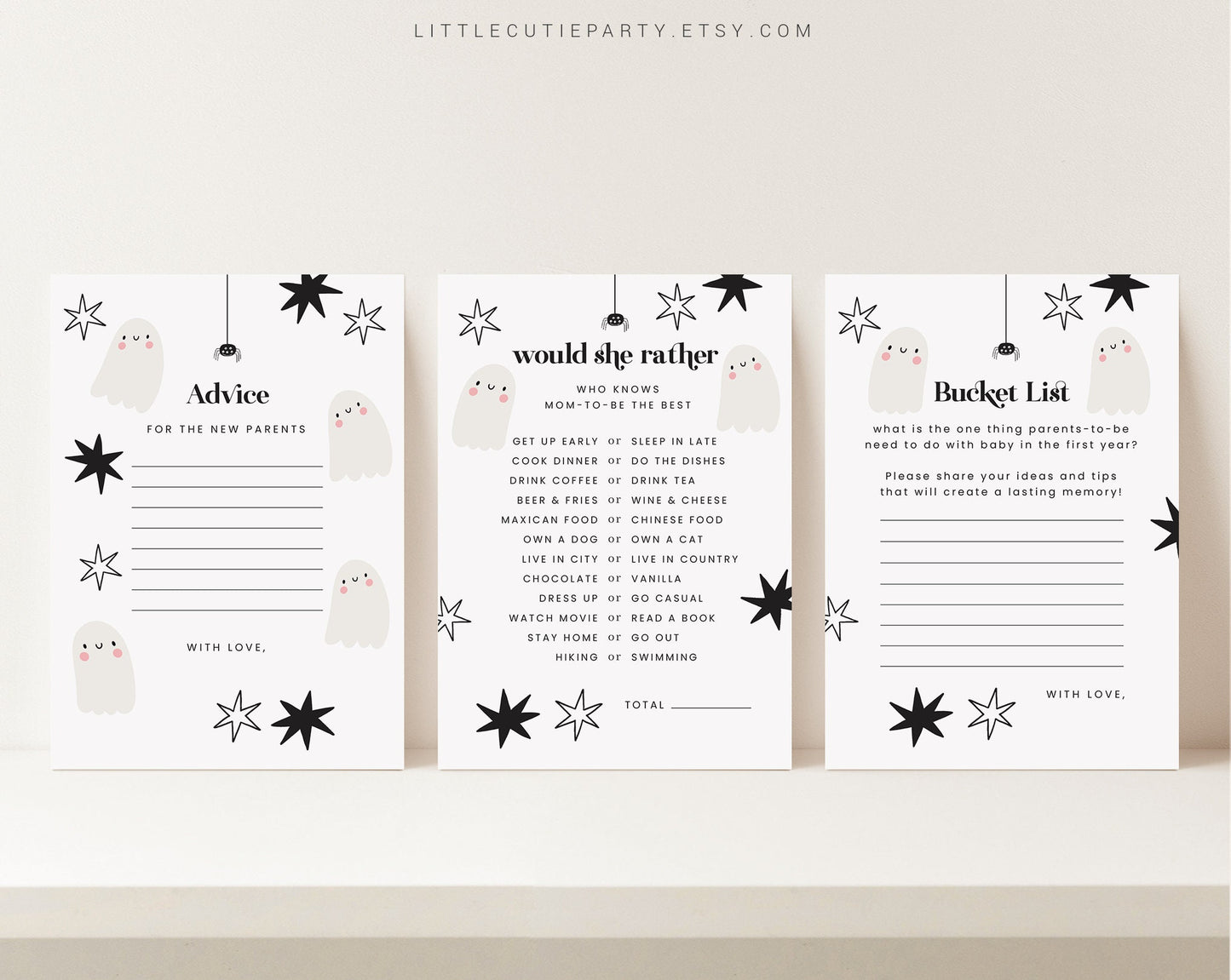 10 Editable A Little Boo is Almost Due Games, Halloween Baby Shower Games, Baby Shower Game Bundle, Gender Neutral Party Games HAWBS002