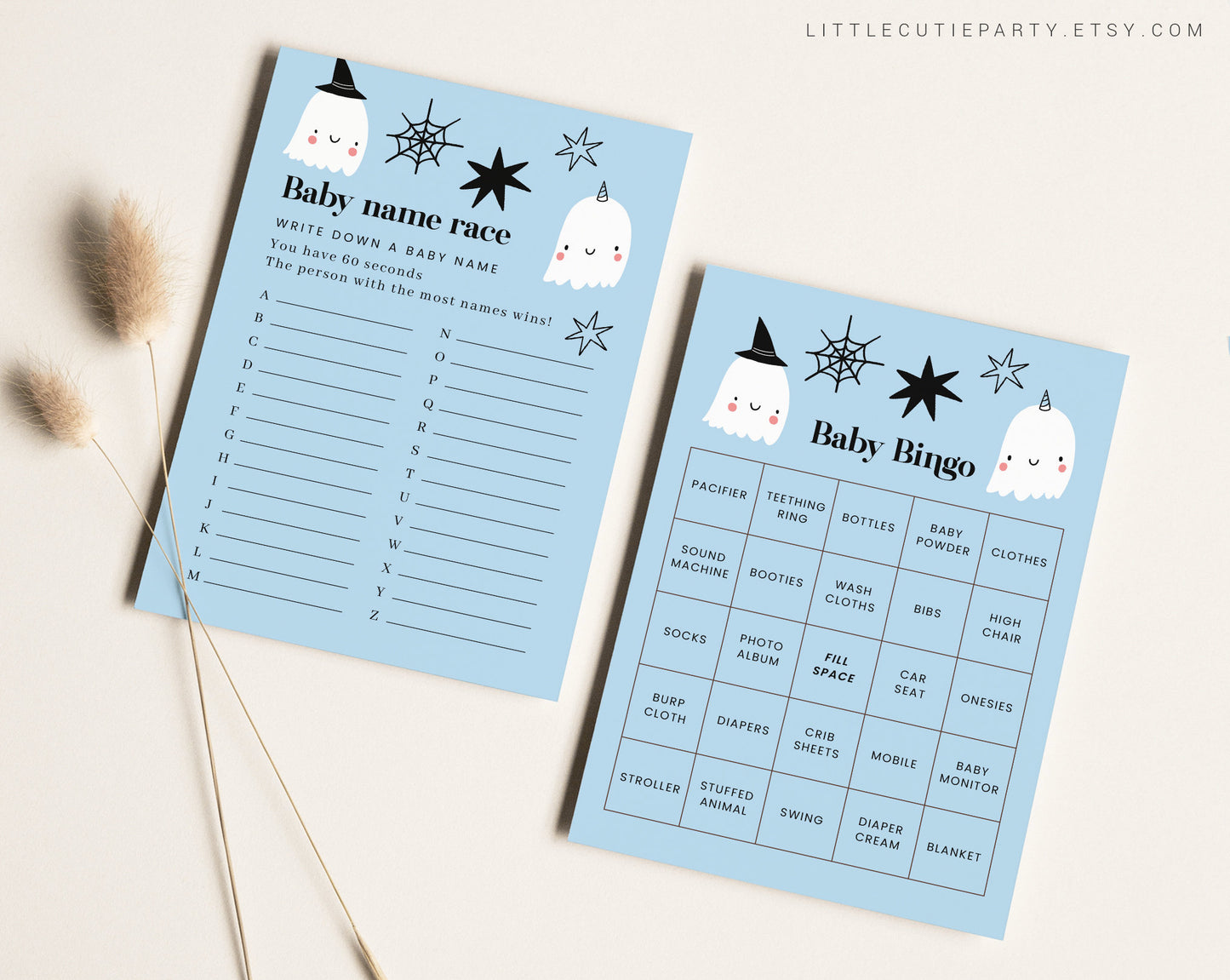 10 Editable A Little Boo is Almost Due Games, Halloween Baby Shower Games, Halloween Baby Shower Game Bundle, Party Games HAWBS003