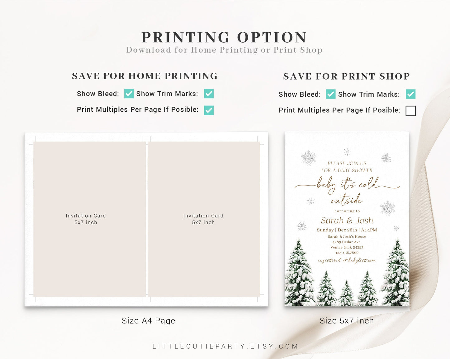 Editable Baby Its Cold Outside Baby Shower Invitation, Snowflake Baby Shower Winter with Diaper Raffle, Books for Baby and Gift Tag WINBS002