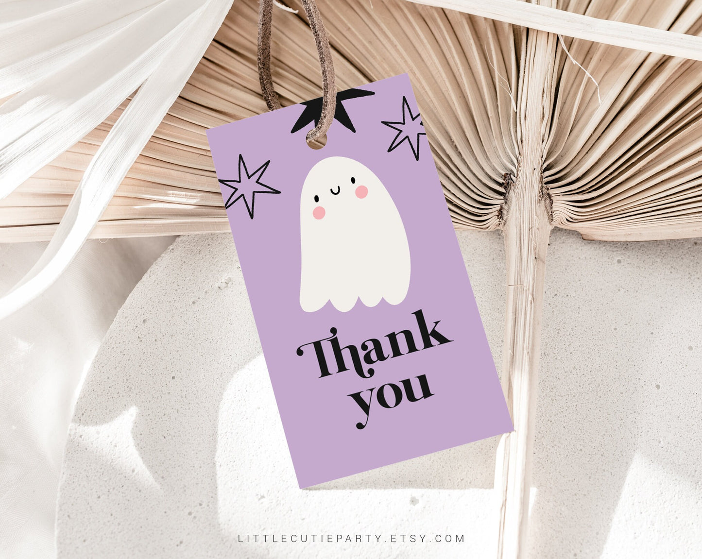 Editable Hey Boo Birthday Invitation, Birthday Halloween Invitation, Hey Boo Ghost Party Invite with Gift Tag LTBBD002