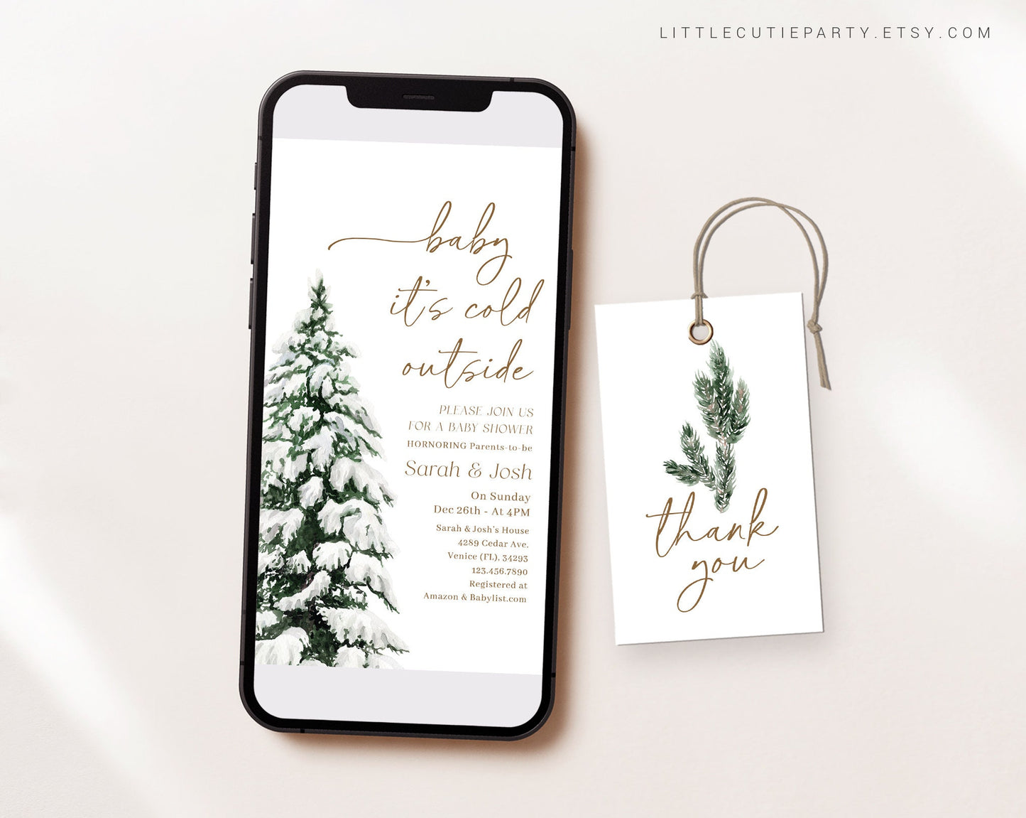 Editable Baby Its Cold Outside Evite, Winter Baby Shower Invitation, Baby Shower Electronic Invite WINBS001