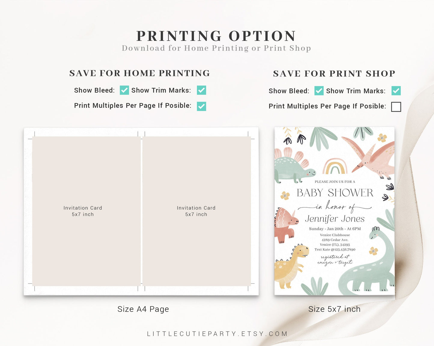 Editable Dinosaur Baby Shower Invitation, Baby Shower Invitation Dinosaur, Baby Dinosaur Shower Set with Diaper Raffle and Tag DINOBS001
