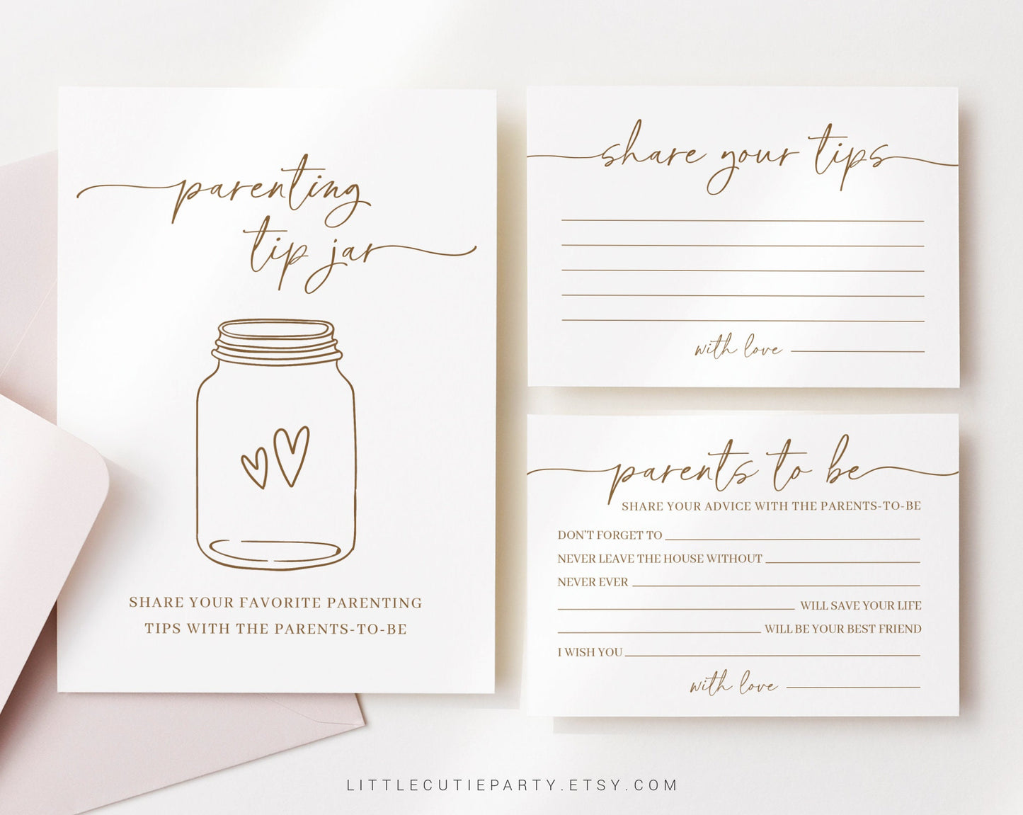 Editable Parenting Tip Jar Sign and Advice for Parents Card, Shower Games, Tips for the Parents To Be, Baby Shower Advice Cards MNMGR001