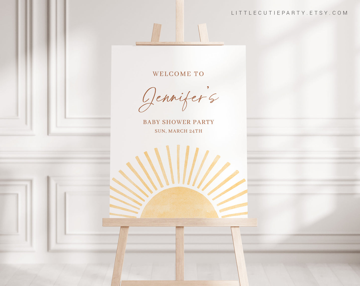 Editable Here Comes the Son Baby Shower Welcome Sign, Welcome Board, Welcome Template Babyshower Party SUNBS002
