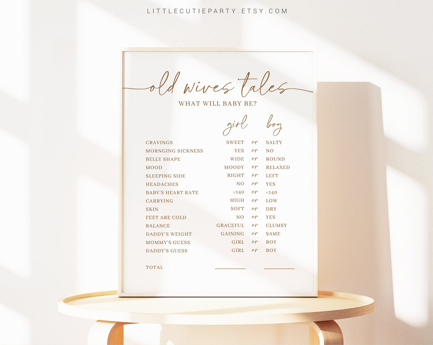 Editable Old Wives Tales Gender Reveal Board, Old Wives Tales Game, Old Wives Tales Poster Party Game, Boy Or Girl Poster MNMGR001
