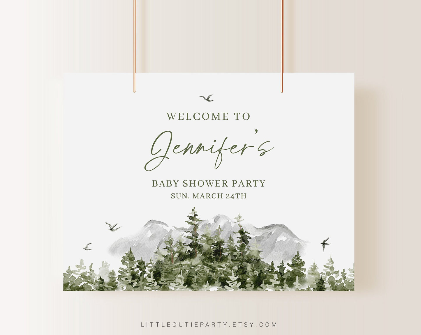 Editable Adventure Awaits Baby Shower Backdrop, Adventure Begins Welcome Sign, Banner for Adventure Baby Shower Party Decor ADVBS001