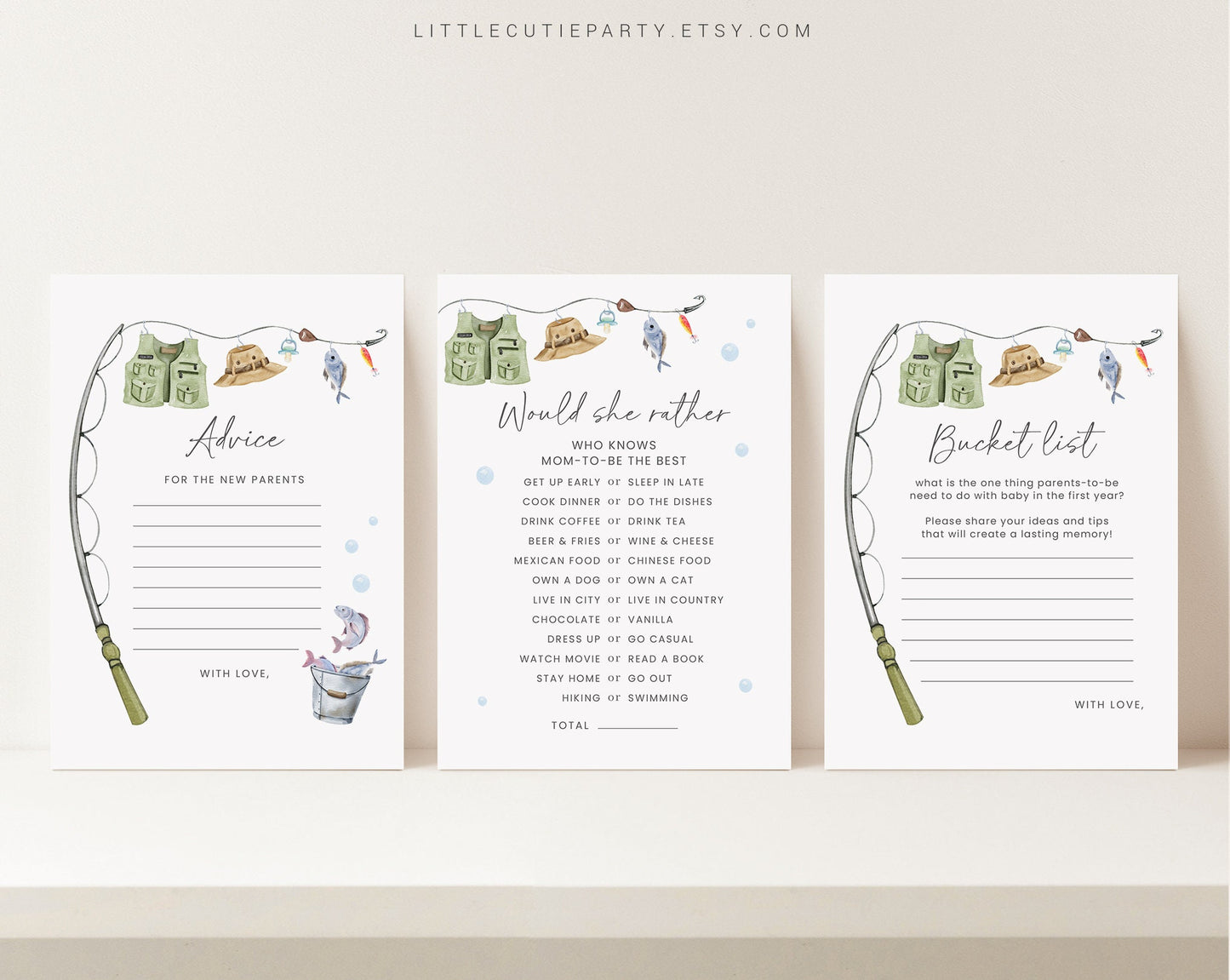 10 Editable A Little Fisherman Baby Shower Games, Fishing Baby Shower Games Bundle, Fishing Games, Baby Shower Activities LFMBS001