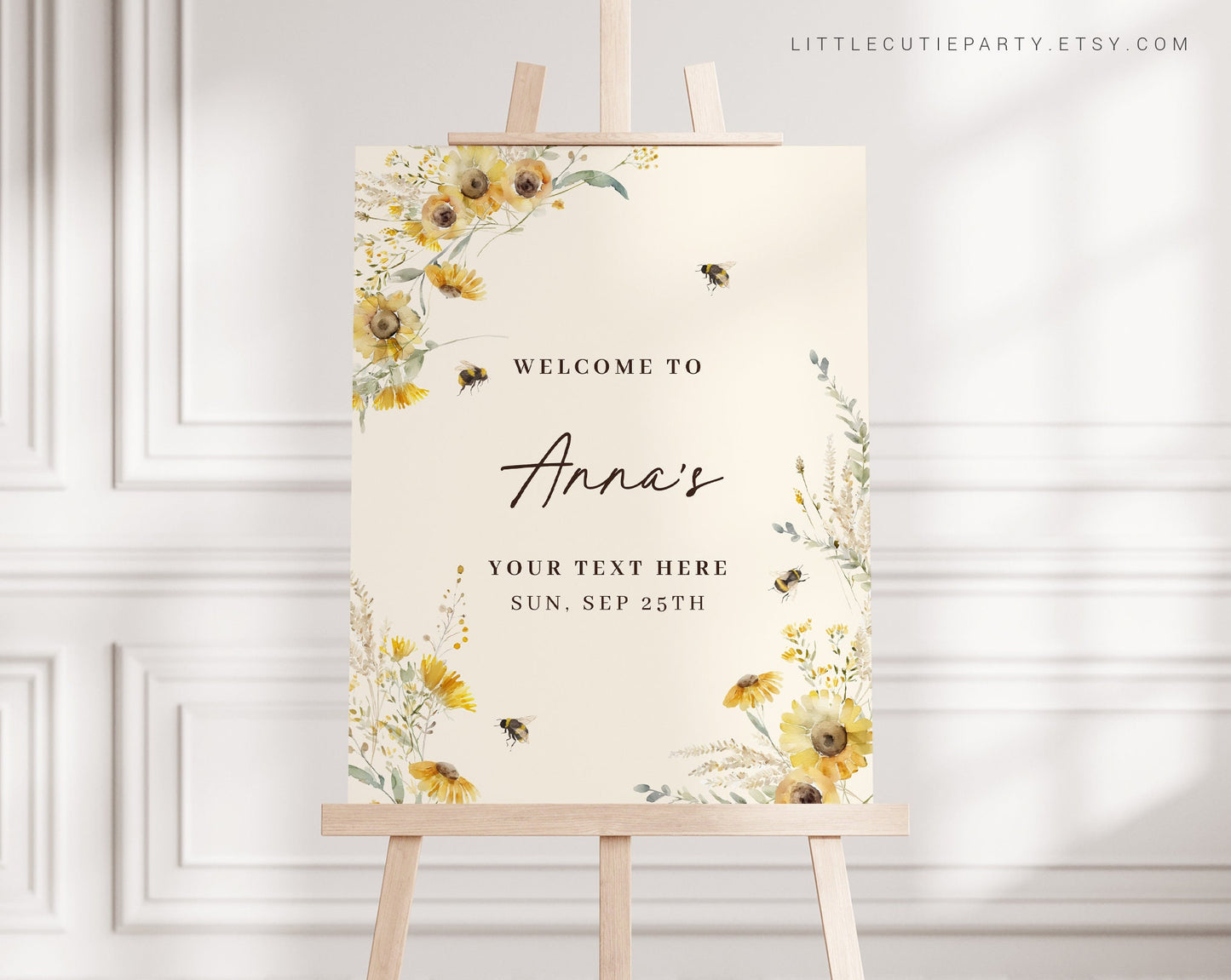 Editable Mommy to Bee Baby Shower Welcome Sign, Welcome Board, Welcome Template Mama to Bee Party MBEEBS001, BEEGR001