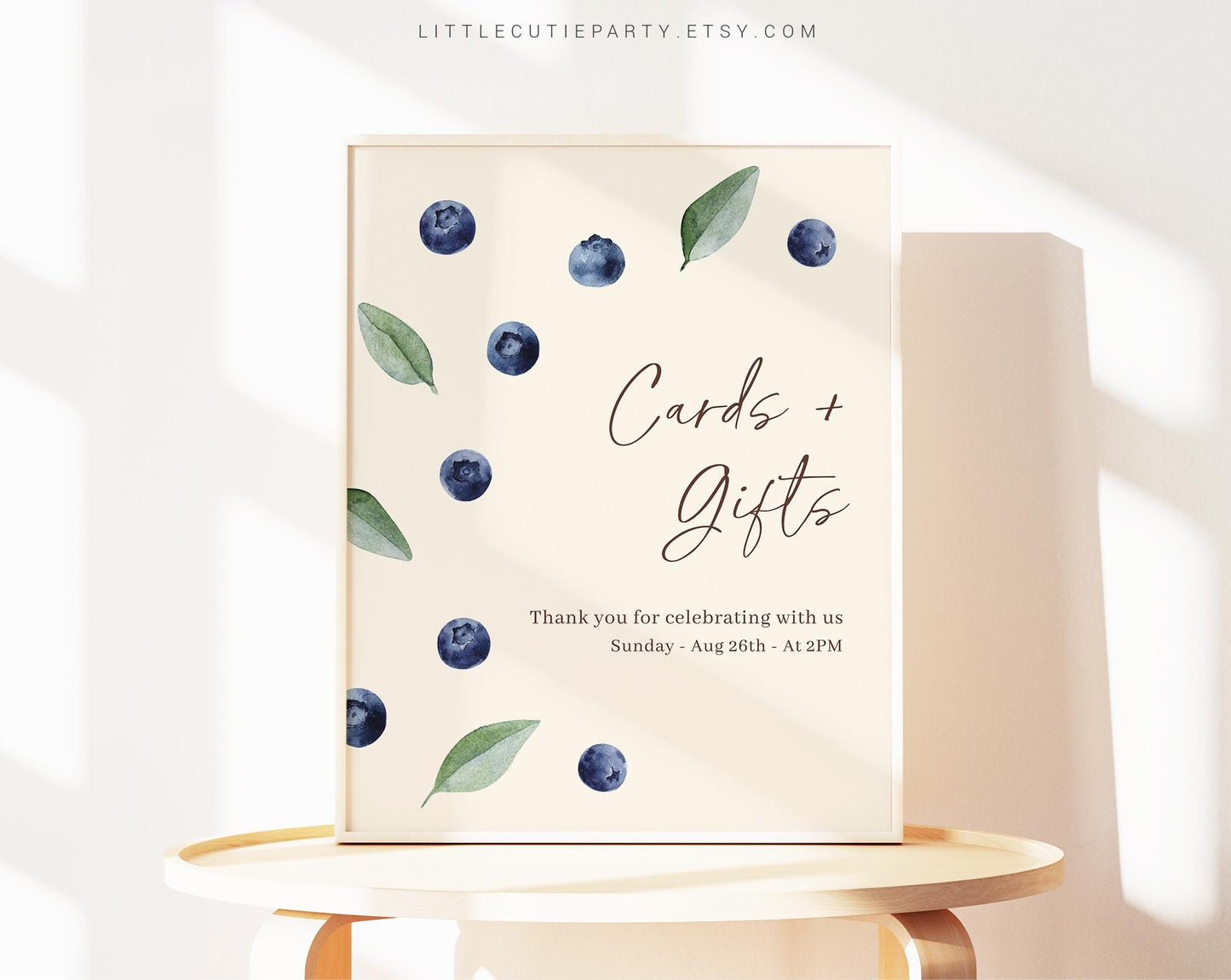Editable Blueberry Baby Shower Custom Sign, Berry Baby Shower Sign, Party Sign Template for Blueberry Decorations BLUEBS002
