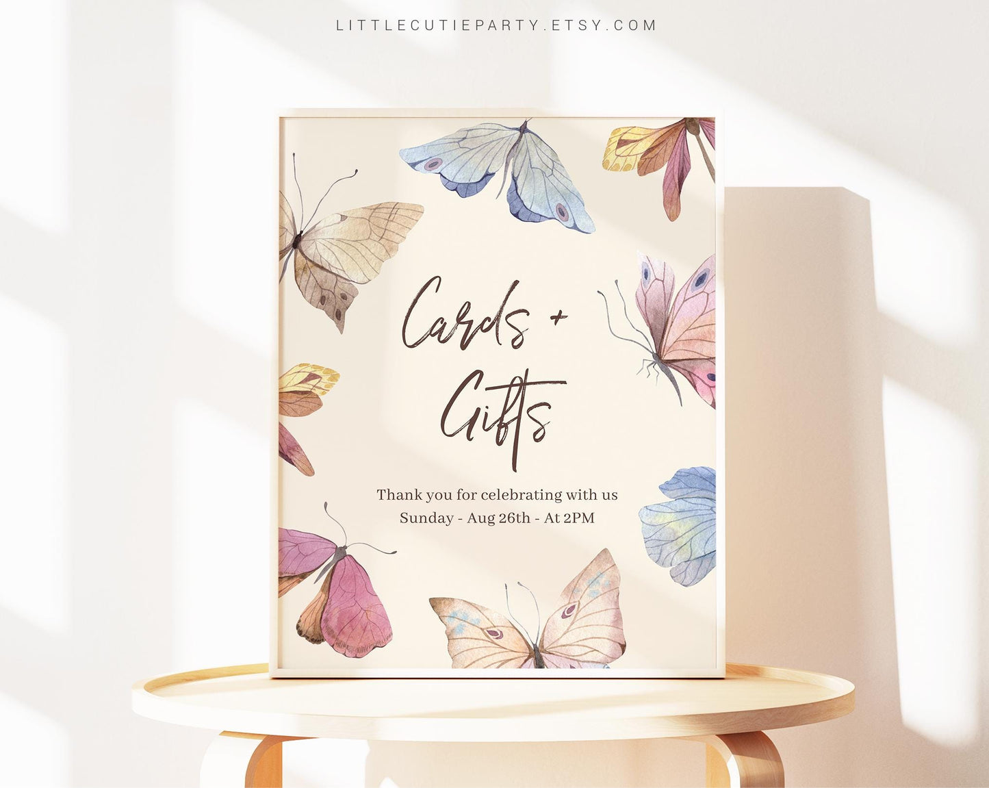 Editable Butterfly Party Sign Template, Butterfly Baby Shower Custom Sign, Butterfly Baby Shower Decorations BUTFBS001