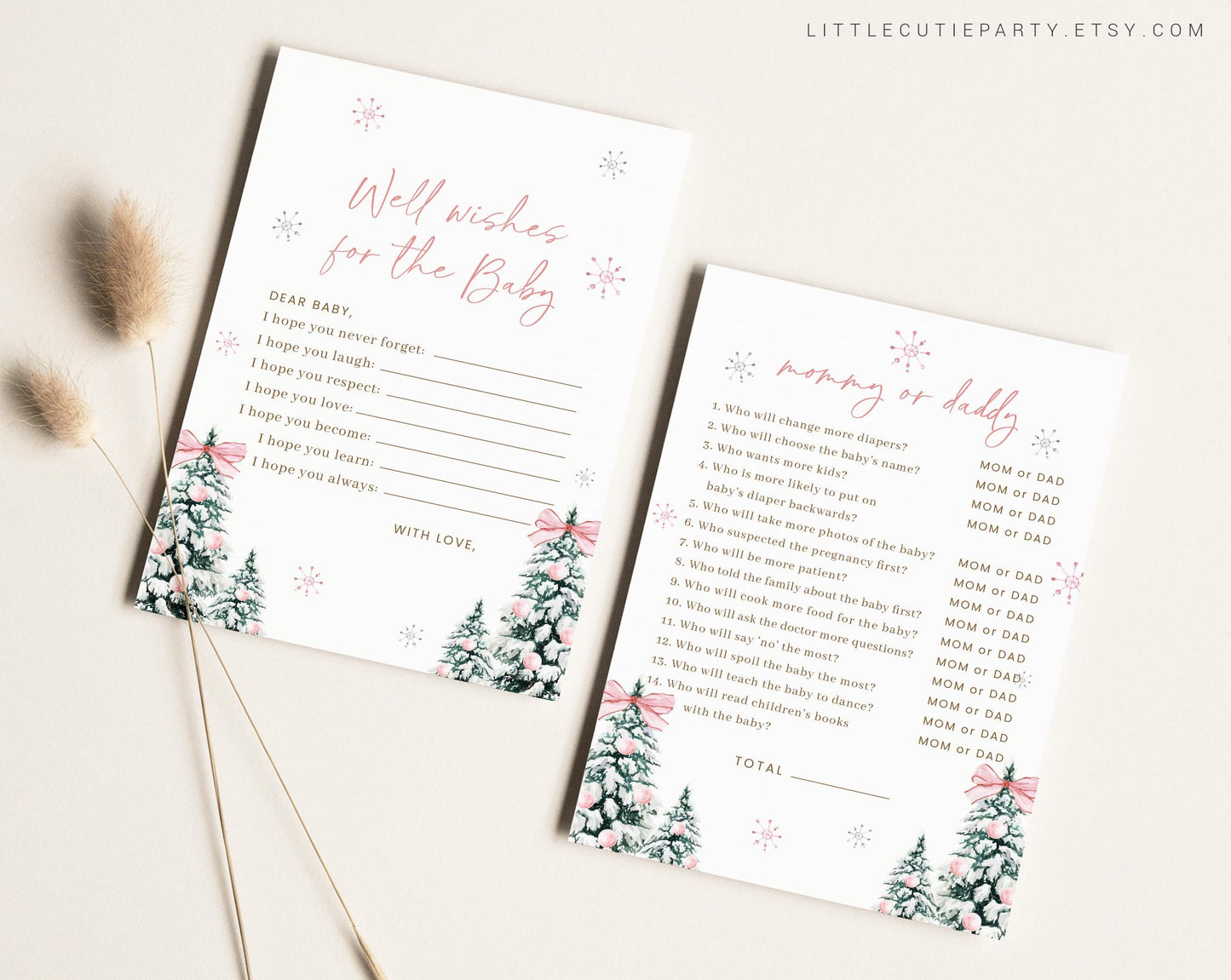 10 Editable Baby Its Cold Outside Pink Baby Shower Games, Winter Girl Baby Shower Games Bundle, Baby Girl Baby Shower Party Games PWINBS001