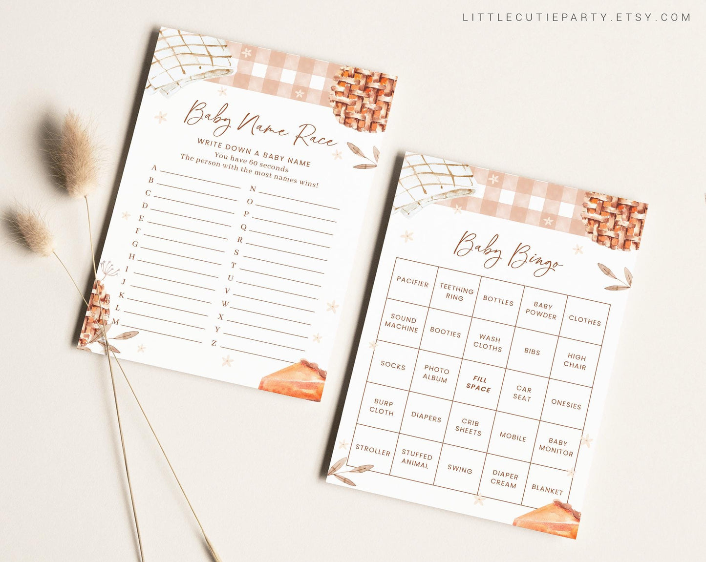 10 Editable Cutie Pie Baby Shower Games Bundle, Little Cutie Pie Baby Shower Games Bundle, Thanksgiving Baby Shower Party Games CTPBS001