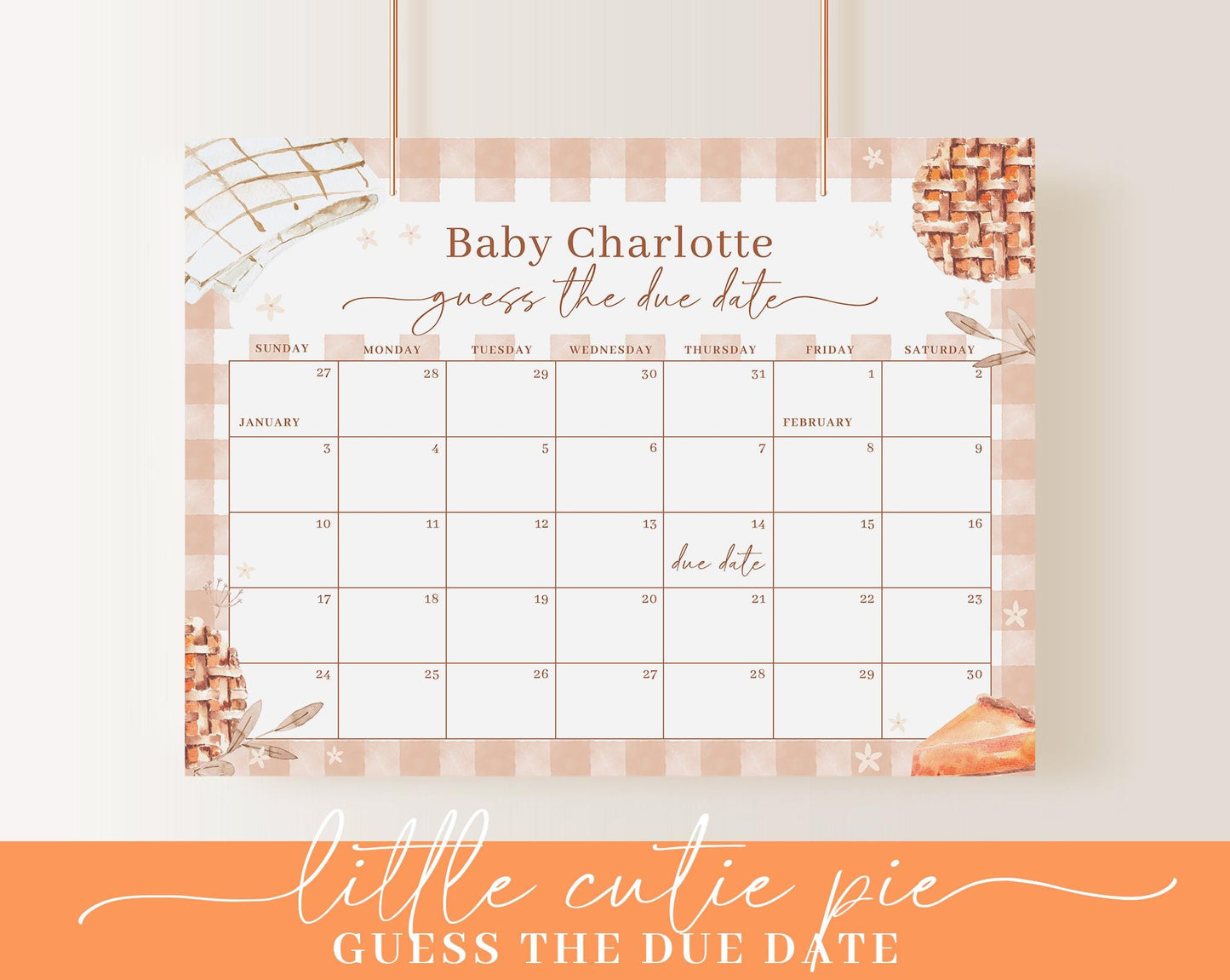 Editable Cutie Pie Baby Shower Bundle, Little Cutie Pie Baby Shower Invitation Bundle with Games Bundle and Baby Shower Decorations CTPBS001