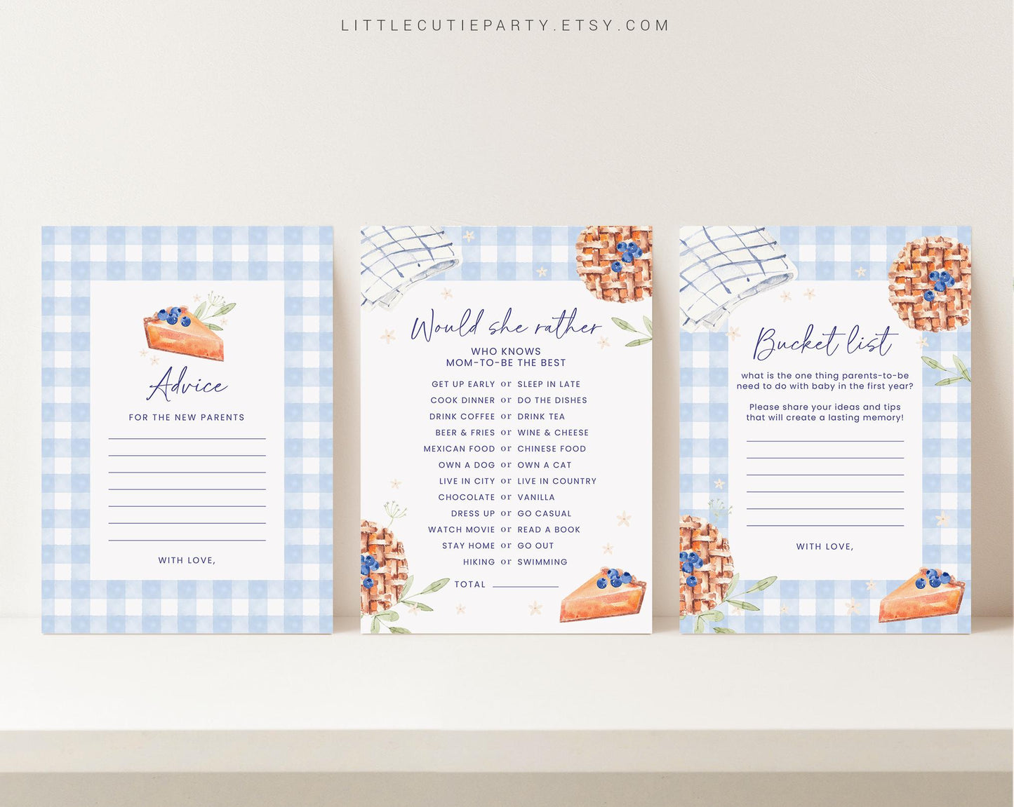10 Editable Blue Cutie Pie Baby Shower Games Bundle, Blue Sweet Cutie Pie Baby Shower Bingo Games Bundle, Thanksgiving Shower Games CTPBS002