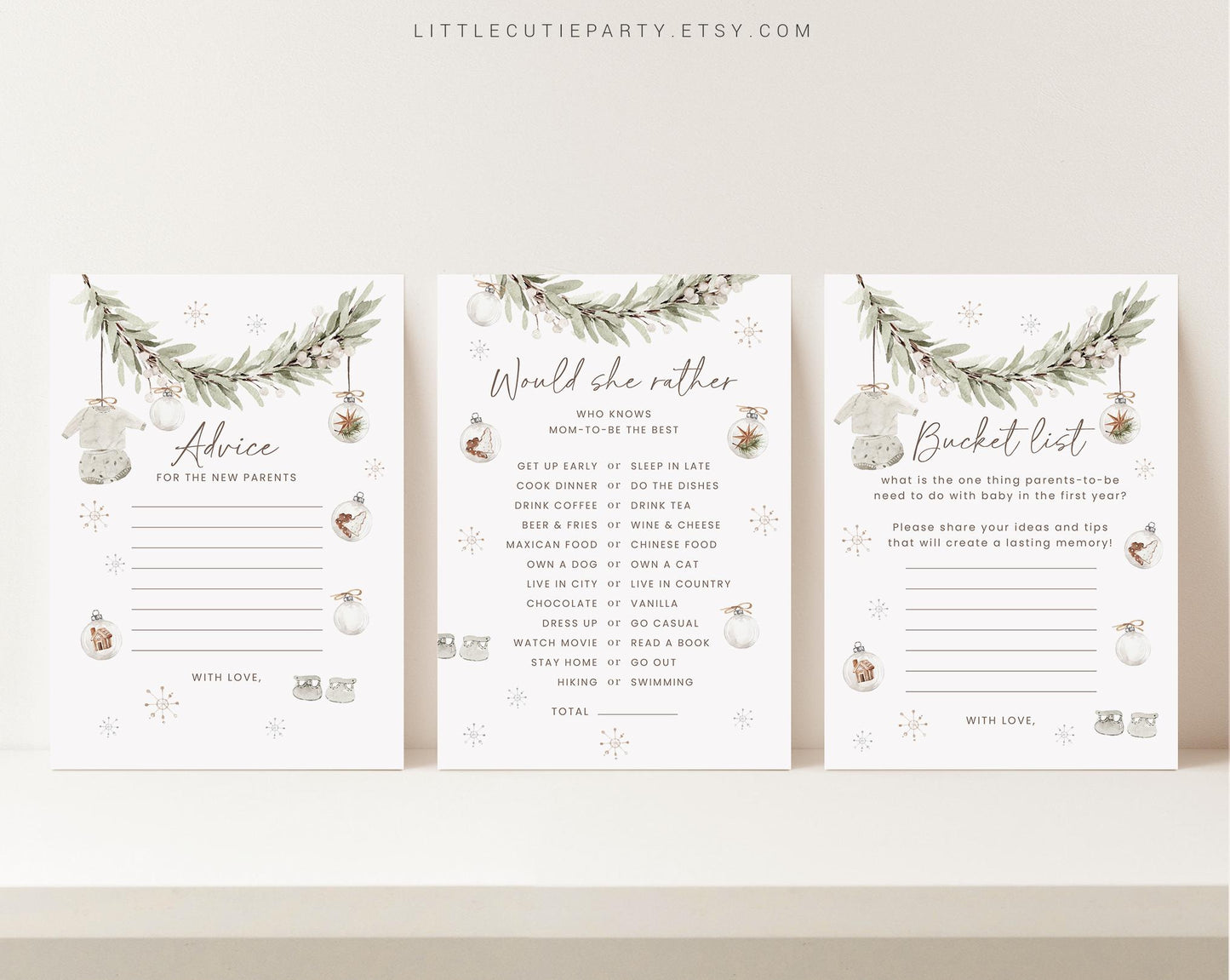 10 Editable A Merry Little Baby Shower Games, Retro Christmas Baby Shower Games Bundle, Cozy Winter Baby Shower Party Games MRYBS002
