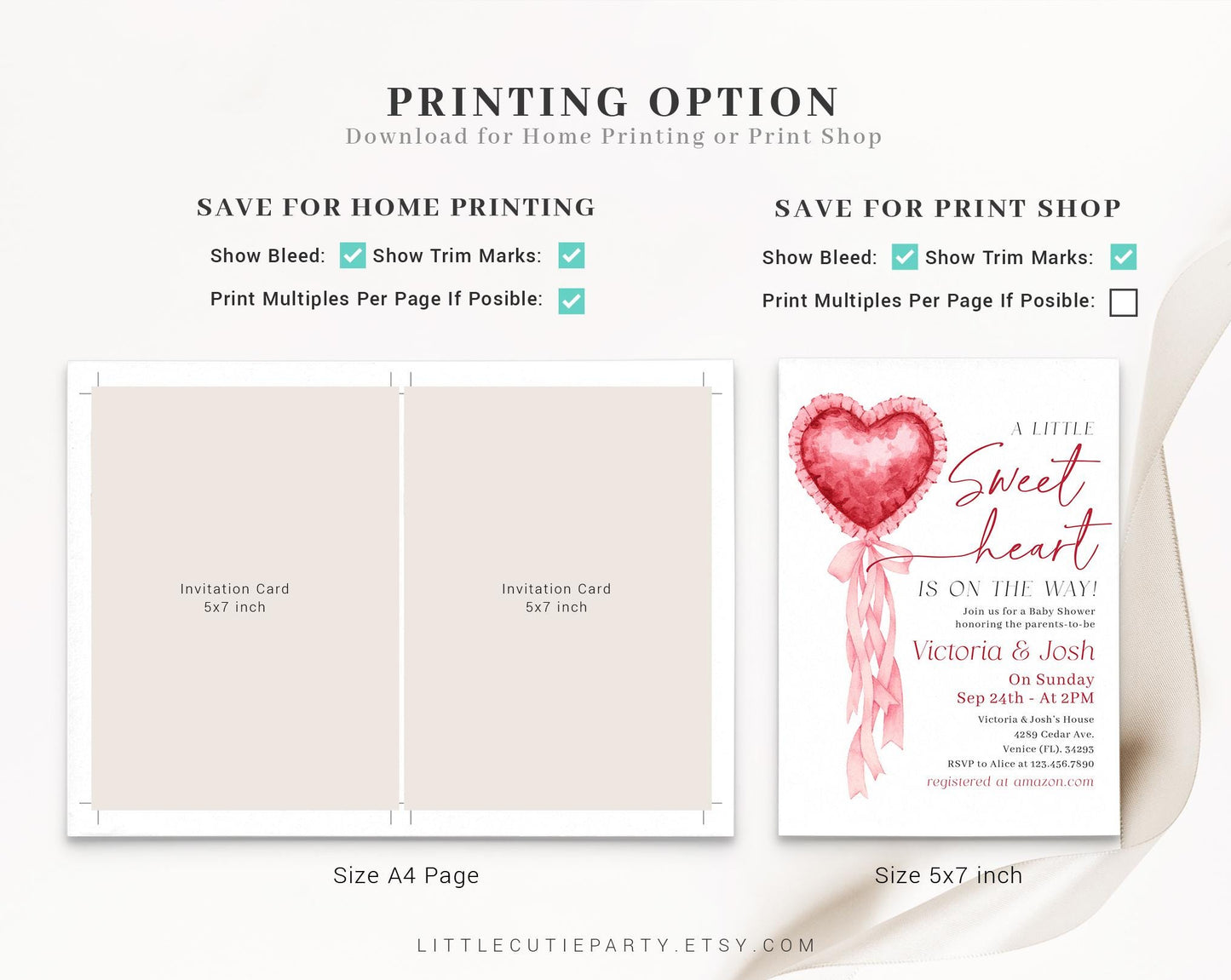 Editable Little Sweetheart Baby Shower Invitation, Valentines Baby Shower Invite with Diaper Raffle, Books for Baby and Tag SWHBS002