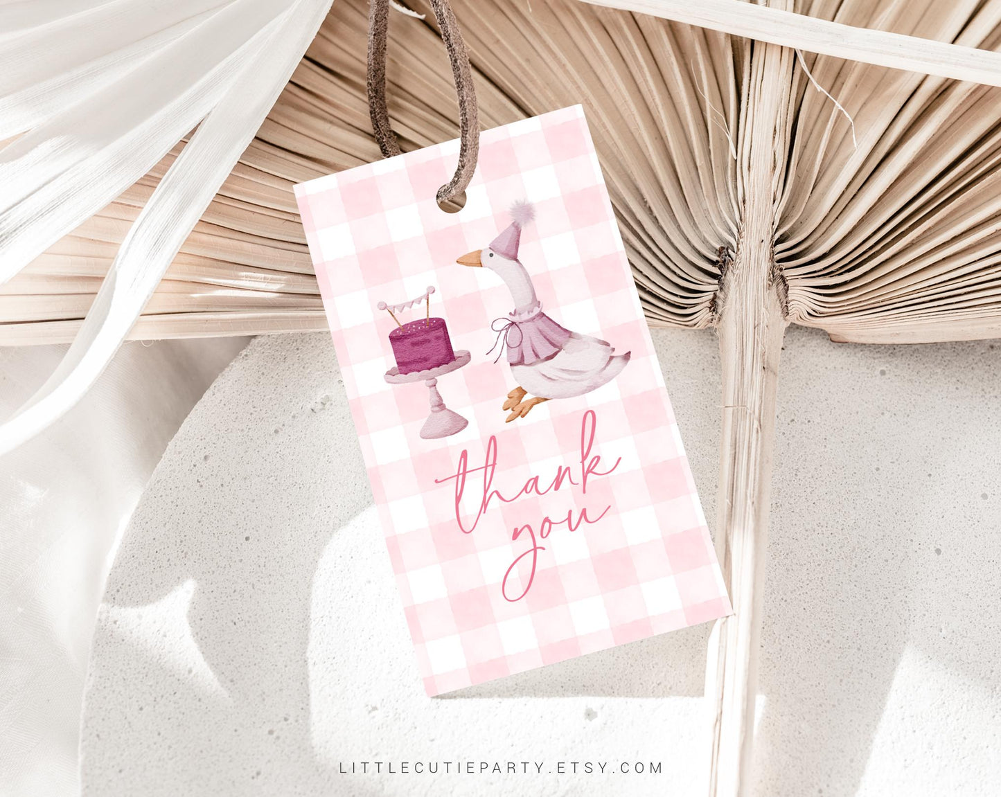 Editable One Silly Goose Birthday Girl Invite, Girl 1st Birthday Pink Evite Template with Picture, One Silly Goose Evite with Tag GOSBD001