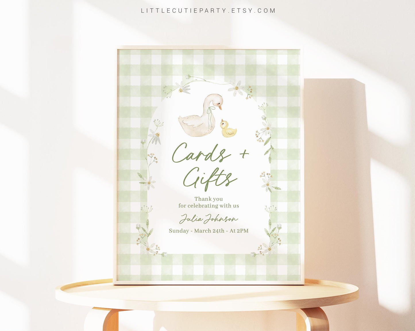 Editable Mother Goose Baby Shower Sign, Silly Goose Custom Sign Template for Baby Shower with Goose Theme SLGBS001