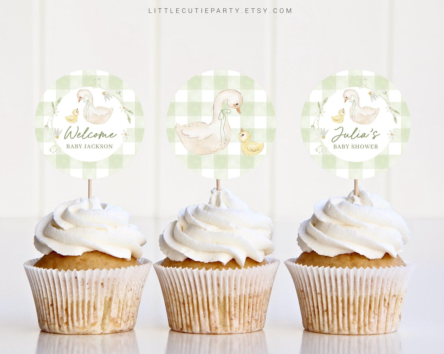 Editable Mother Goose Cake Topper, Silly Goose Baby Shower Cupcake Toppers, for Geese Baby Shower Decorations SLGBS001