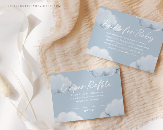 Editable We are on Cloud Nine Baby Shower Invite, On Cloud 9 Baby Shower Invite Set, Cloud Baby Shower Evite Digital Invitation CNBS001