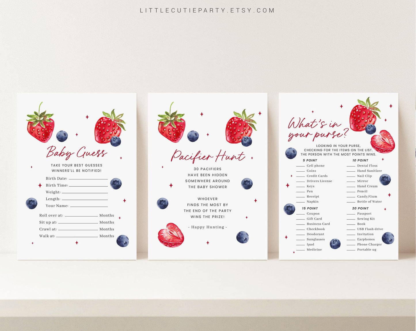 10 Editable Berry Sweet Baby Shower Games, Someone Berry Sweet Baby Shower Games Bundle, Baby Shower Party Games BRSBS002