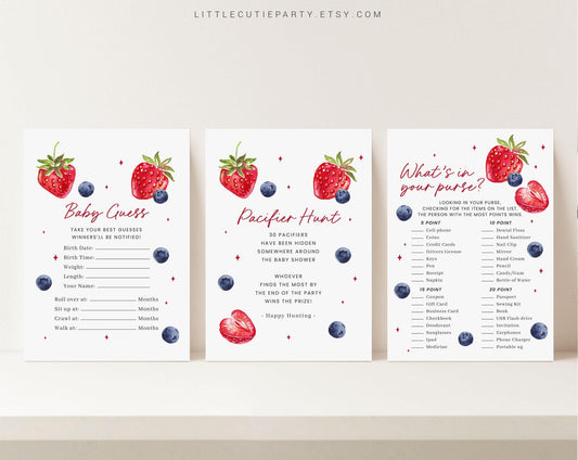 10 Editable Berry Sweet Baby Shower Games, Someone Berry Sweet Baby Shower Games Bundle, Baby Shower Party Games BRSBS002