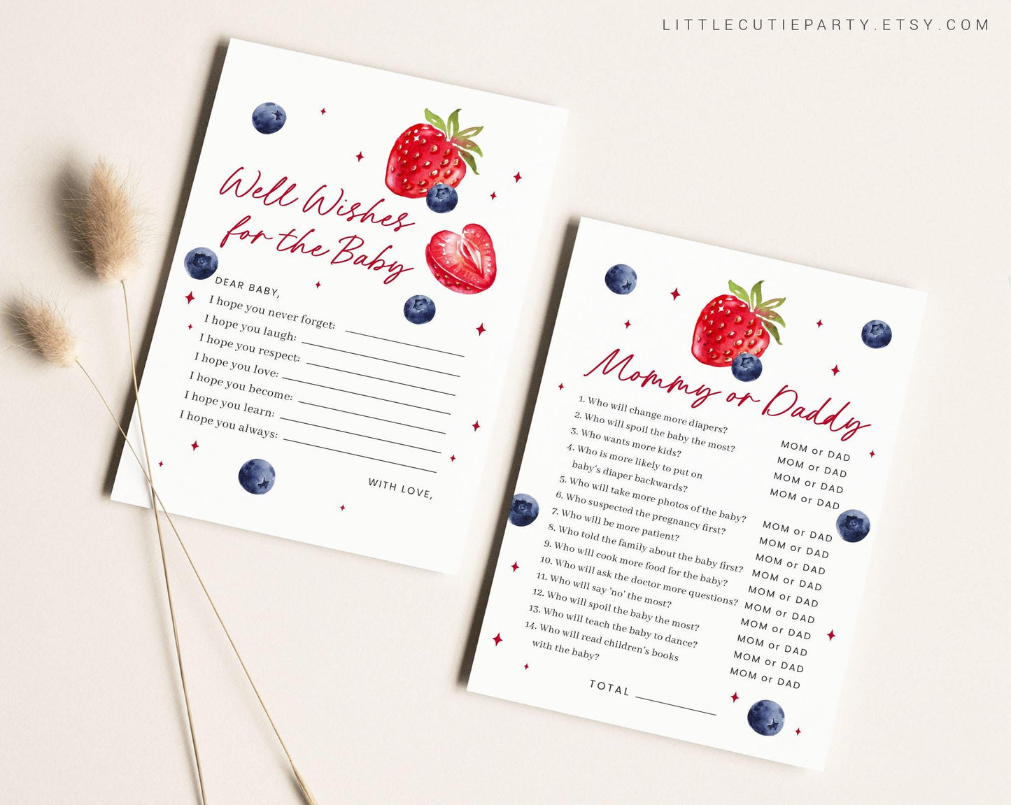 10 Editable Berry Sweet Baby Shower Games, Someone Berry Sweet Baby Shower Games Bundle, Baby Shower Party Games BRSBS002