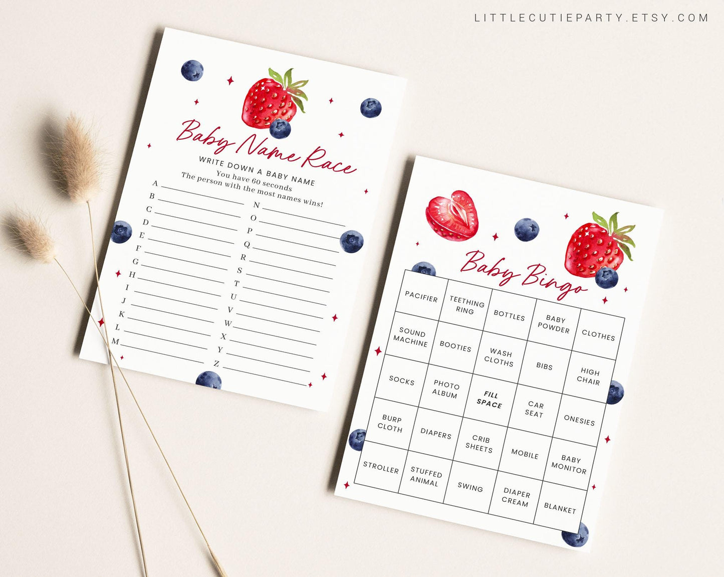 10 Editable Berry Sweet Baby Shower Games, Someone Berry Sweet Baby Shower Games Bundle, Baby Shower Party Games BRSBS002