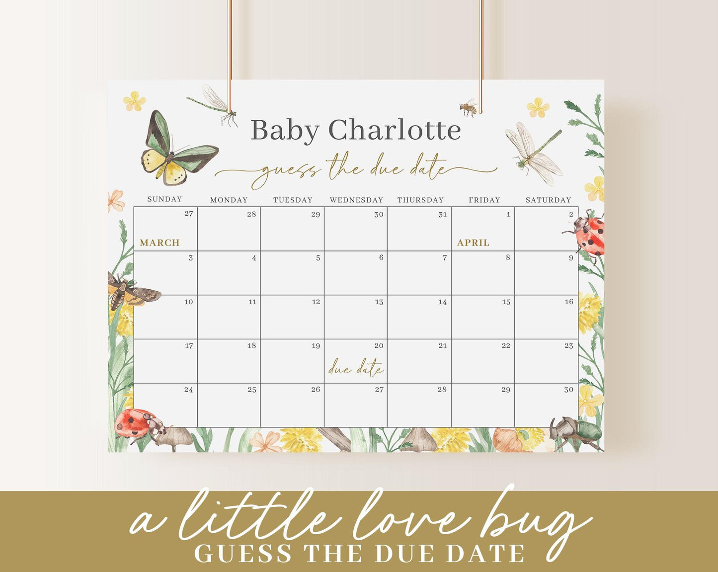 Editable Little Love Bug Baby Shower Bundle, Lovebug Baby Shower Invite Bundle with Lovebug Shower Games and Decor LVBBS001