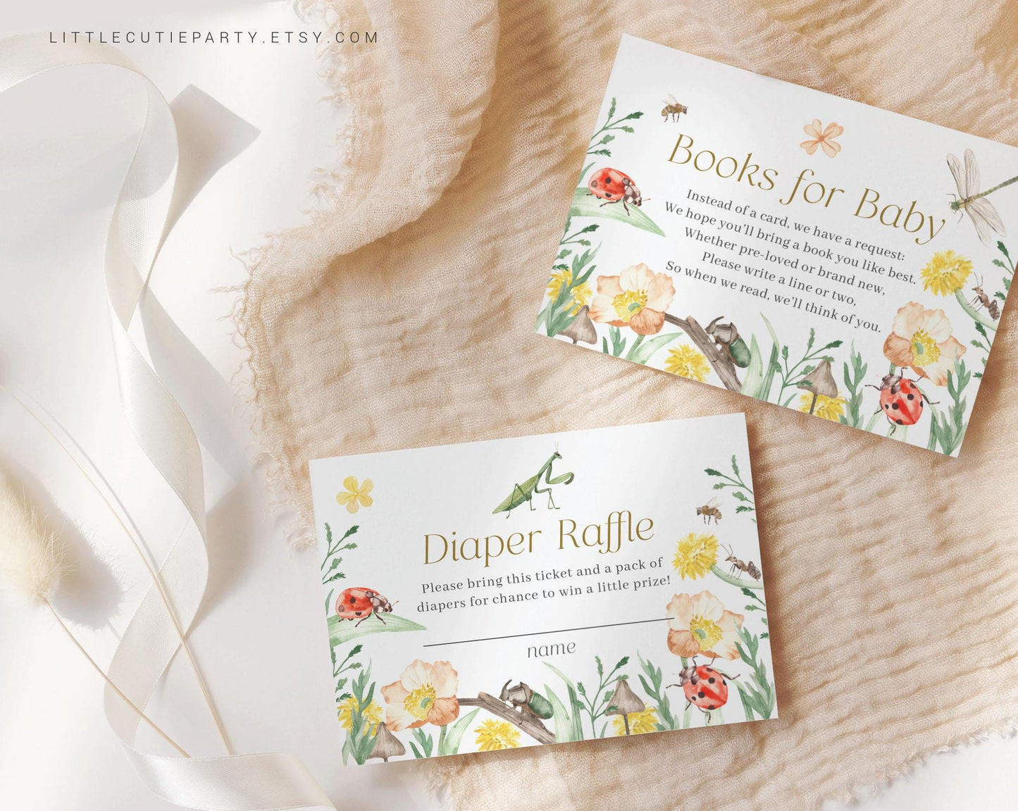 Editable Little Love Bug Baby Shower Invite Set, Little Love Bug On the Way Invite, Lovebug Baby Shower Evite Digital Invitation LVBBS001