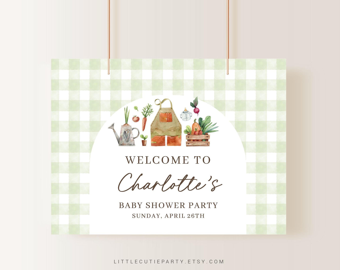 Editable Locally Grown Vinyl for Backdrop, Farmers Market Banner, Shower Sign for Locally Grown Baby Shower Decorations LCGBS001