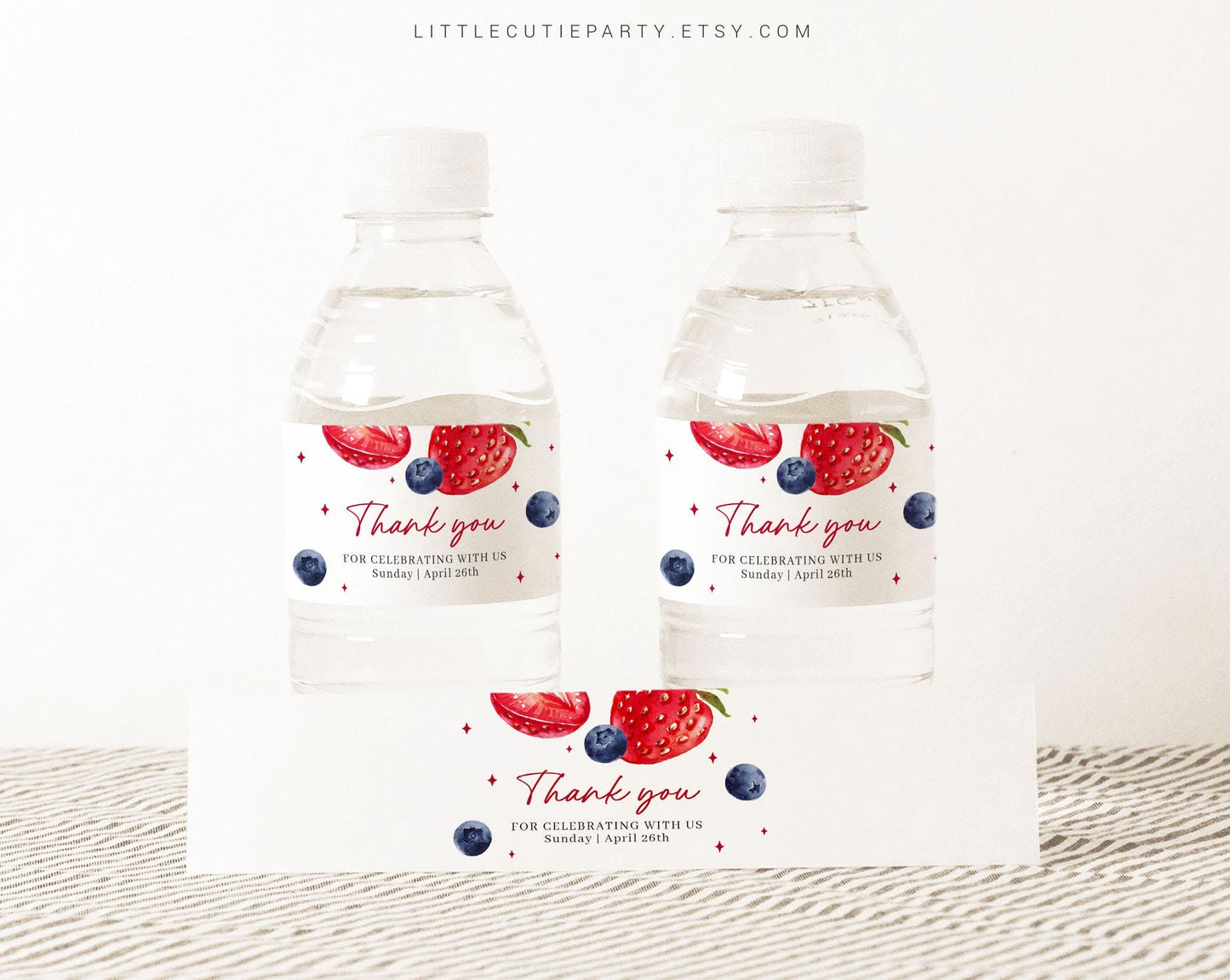 Editable Someone Berry Sweet Water Bottle Labels, Bottle Label for Berry Sweet Baby Shower Decorations BRSBS002