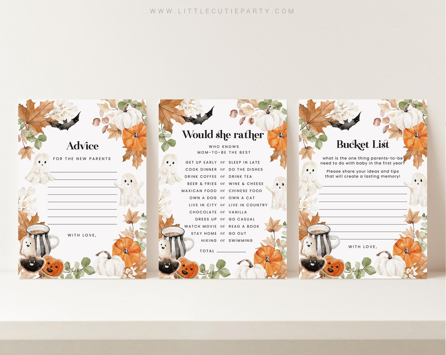 10 Editable Little Boo Baby Shower Games Bundle, Halloween Baby Shower Games Bundle, Spooky Baby Shower Games HAWBS004