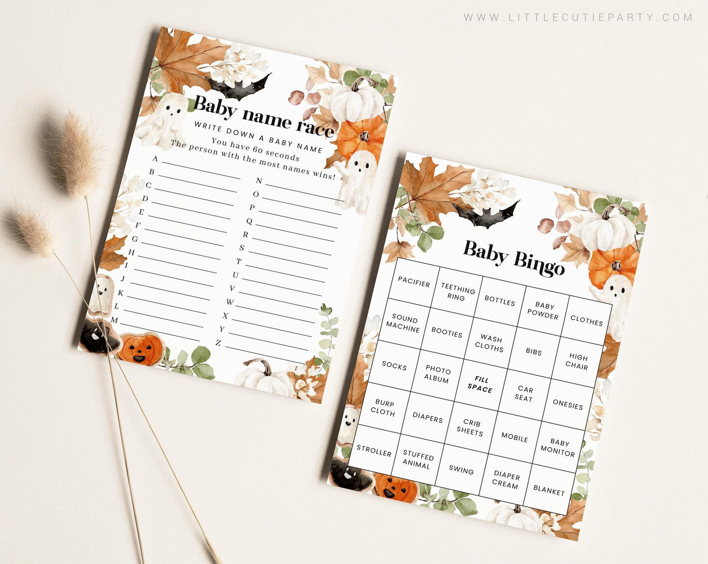 10 Editable Little Boo Baby Shower Games Bundle, Halloween Baby Shower Games Bundle, Spooky Baby Shower Games HAWBS004