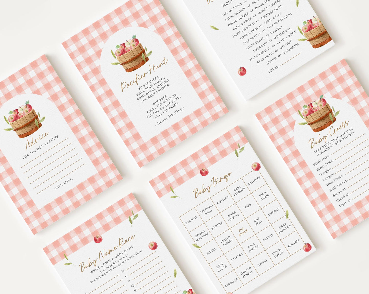 10 Editable Apple of Our Eye Baby Shower Games Bundle, Apple of Our Eye Games Bundle, Apple Fall Baby Shower Games APPBS001