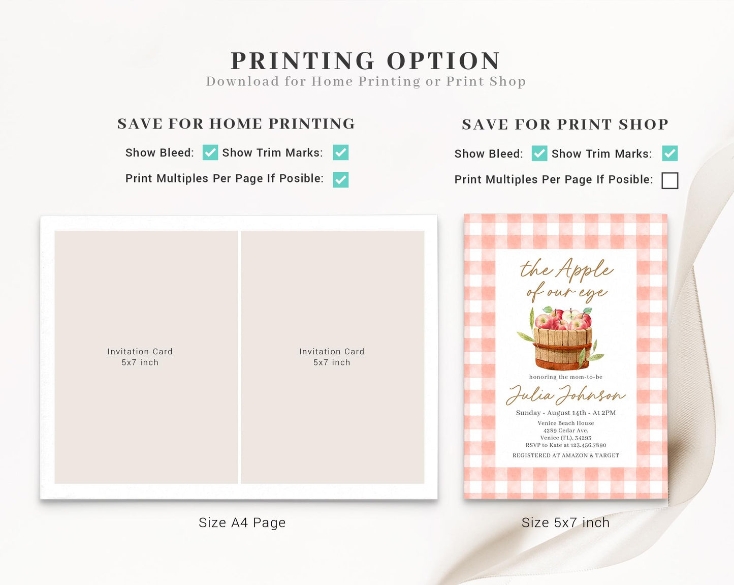 Editable Apple of Our Eye Baby Shower Invitation, Fall Baby Shower Invite with Diaper Raffle, Books for Baby and Tag APPBS001