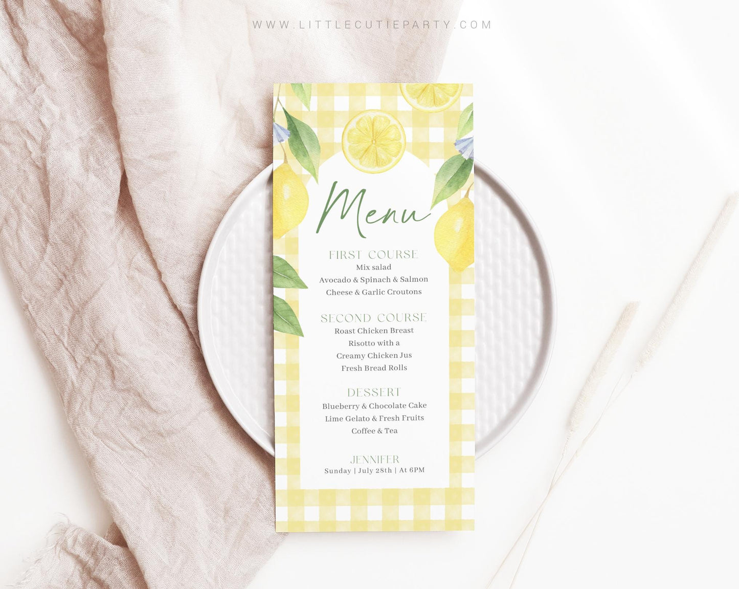 Editable Mamas Main Squeeze Menu Template, Lemon Menu Template, Mamas Main Squeeze Baby Shower and Birthday Decor LMNBS003
