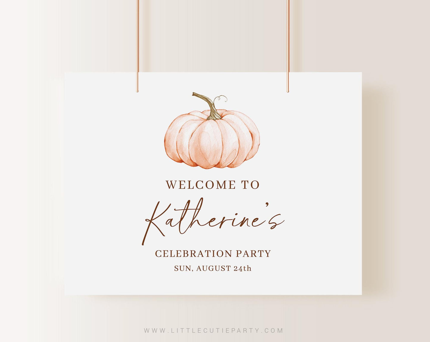 Editable Pumpkin Backdrop, A Sweet Little Pumpkin Baby Shower Banner, Shower Sign for Fall Banner Welcome Sign OPKBS003