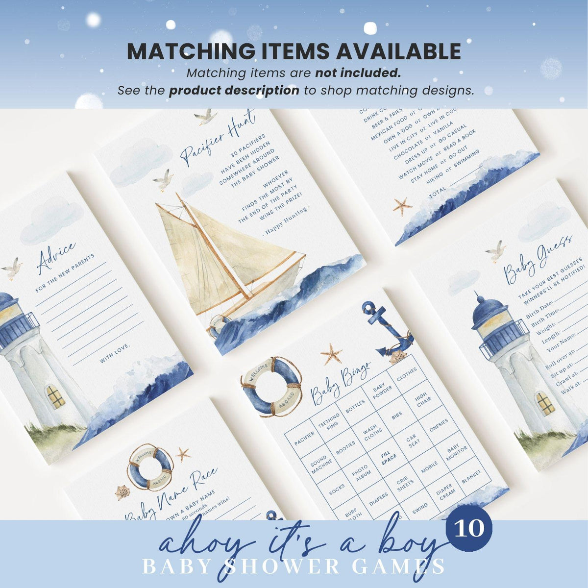 Ahoy Its a Boy Baby Shower Invitations AHBBS001 - image 10