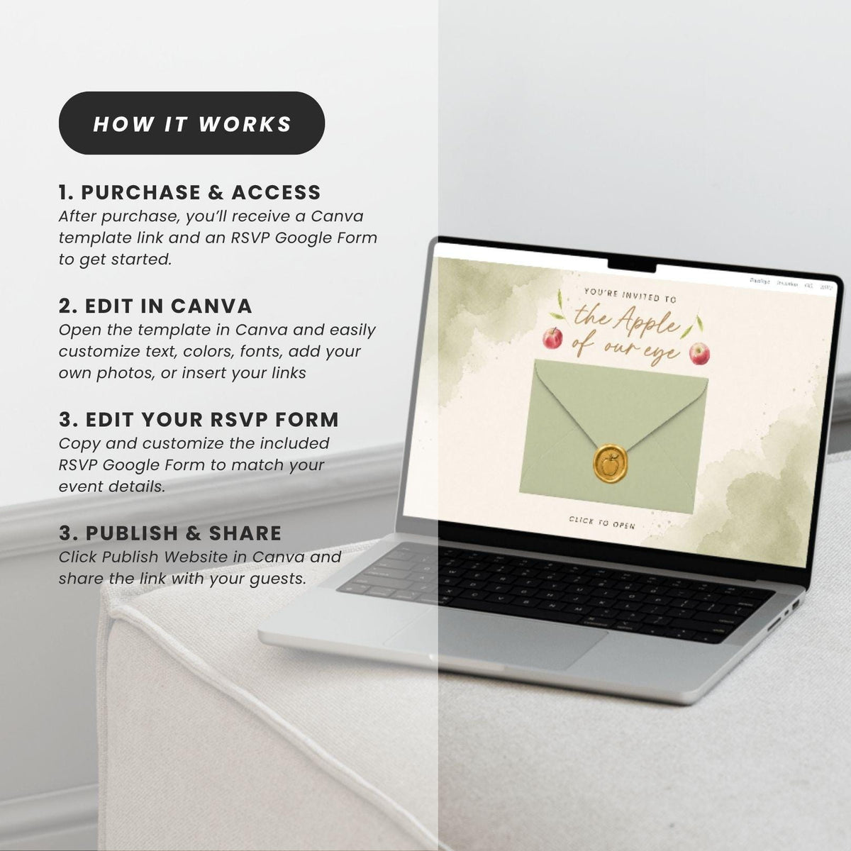 Apple of Our Eye Baby Shower invitation Website Template - Canva website invitation template with RSVP, image 10