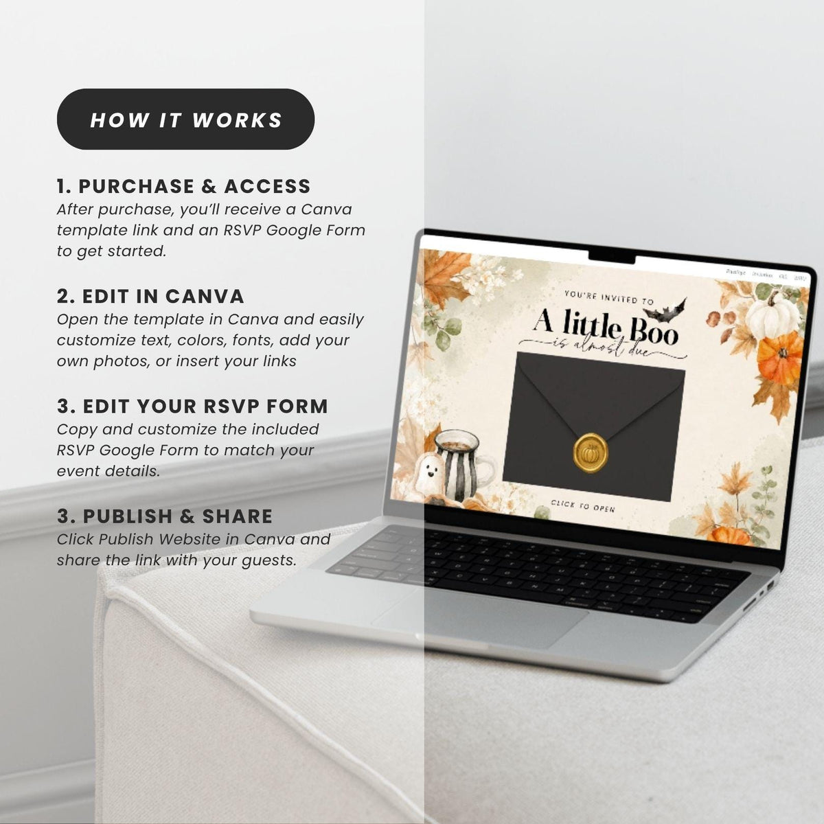 Little Boo is almost due Invitation Website Template - Canva website invitation template with RSVP, image 10