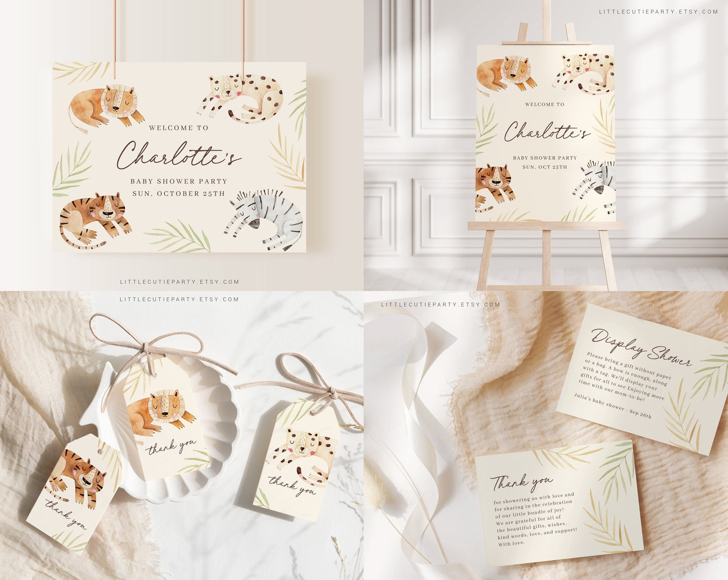 Editable Wild One Baby Shower Bundle, Wild One Baby Shower Invitation Bundle, with Games Bundle and All Decorations WILDBS001
